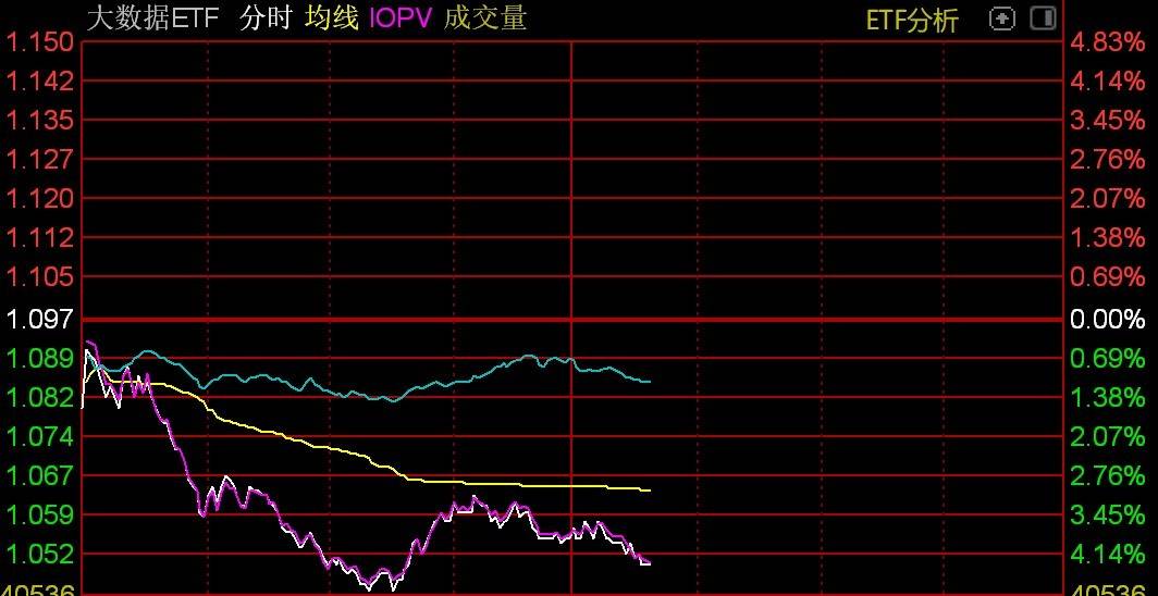 大数据概念股走弱，大数据ETF跌逾4%