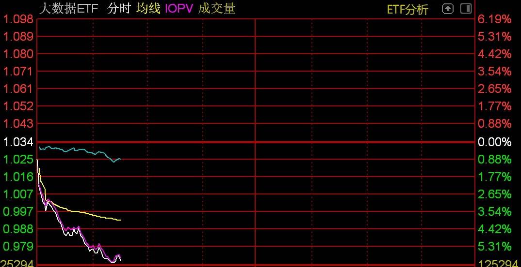 大数据概念股走弱，大数据ETF跌超5%