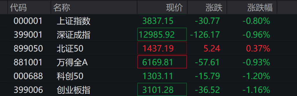 AH股低开震荡，创业板跌超2%，北证次新股、消费、智能驾驶逆势走强，商业航天回调，恒指、恒科指跌超2%，黄金股走弱，铂钯期货续涨
